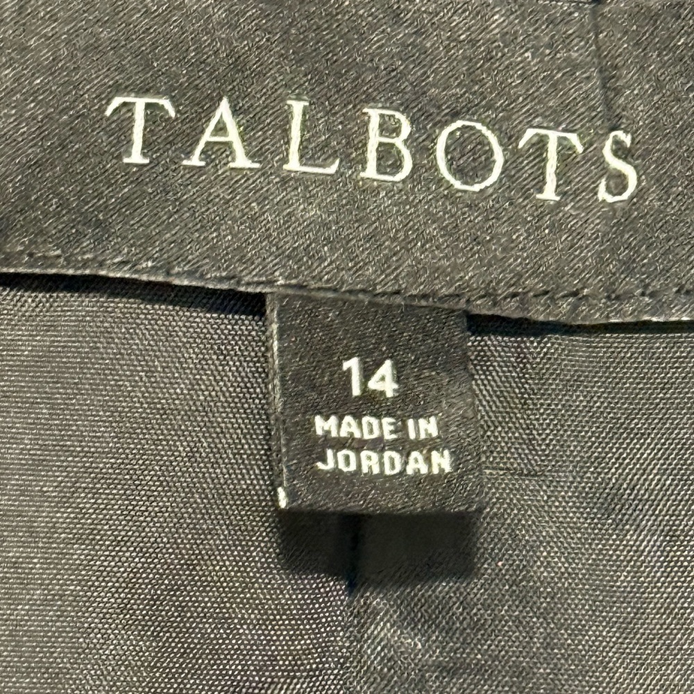 Talbots Black and Green Tweed Blazer Fringed Edges Women Size 14 Classy Loom - Picture 6 of 11